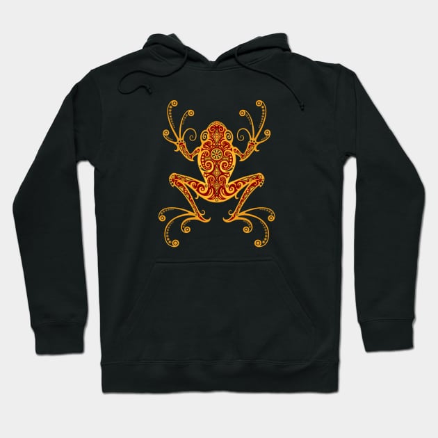 Intricate Red and Yellow Tree Frog Hoodie by jeffbartels